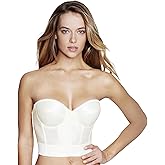 Dominique Noemi Women’s Backless Strapless Longline Bustier Bridal Bra #6377 - Full Support, Shaping Bra - Lingerie for women