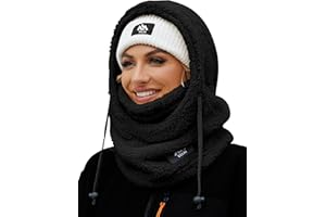 VELAI Balaclava Fleece Ski Mask for Men Women Winter Face Masks Windproof Hooded Scarf Cold Weather Hat Neck Warmer