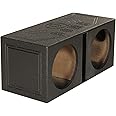 Q Power QBOMB10V Dual 10 Inch Vented Port Subwoofer Sub Box, 1 Cubic Foot per Sub, Tuning Frequency 40 hZ, with Bedliner Spray