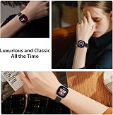 TiMOVO Black Leather Strap for Fitbit Versa 4 3 Sense 2 1 Wristband Classic view 7