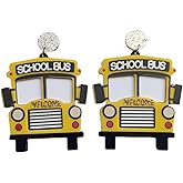 Glitter Bus Books Acrylic Drop Earrings Funny Pencil Dangle Earrings Teachers Appreciation Day Gifts Heart Stud Earrings Graduation Back to College Jewelry