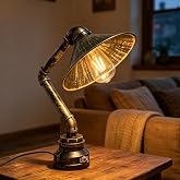 EFAYCRR Steampunk Table Lamp with Lampshade, Industrial Desk Lamp | Vintage Retro Metal Pipe Lamp, Steampunk Lamp Reading Lamp for End Table Bedside Table Nightstand Bar Restaurant Café