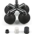 Falafale Massager Head with 4 Round Balls Massage Gun Soft Heads Replacement 4 Balls Massage Head with 3 Sizes Silicone Adapters