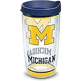 Tervis Made in USA Double Walled University of Michigan UM Wolverines Insulated Tumbler Cup Keeps Drinks Cold & Hot, 16oz, Tradition