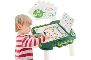 ROUSEWIT Magnetic Drawing Board for Toddlers, Magnetic Dot Art, Indoor Toy with Magnetic Pen and Beads, Large Doodle Board, Montessori Preschool Educational Toy Gift for Toddler Boys Girls 3 4 5 6 (Dinosaur)