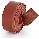 ABIDISO Double Sided Faux Leather Strips - Soft Smooth Leather Strap Very Suitable for DIY Leather Craft Projects, 1 Inch Wide 72 Inches Long, 1.8mm Thickness - Brown