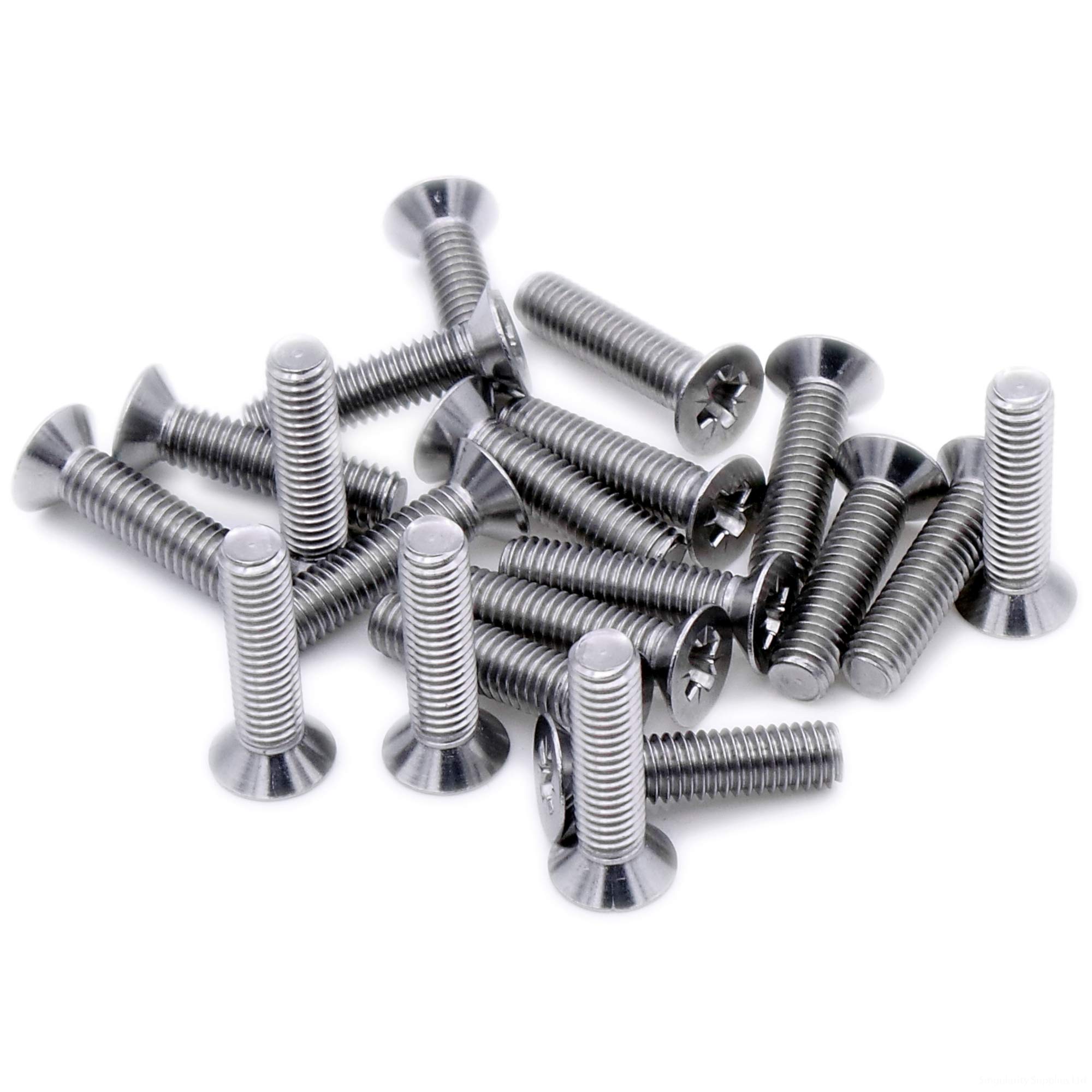 M5 (5mm x 8mm) Pozi Countersunk Machine Screw (Bolt) - Stainless Steel (A2) (Pack of 20)