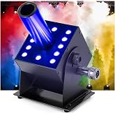 Spolehli CO2 Jet Machine with 12 RGB LEDs &amp; DMX512 Control, 19ft High-Output CO2 Cannon Fog Machine for DJ, Nightclub, Concert, Wedding, Party, Stage Show- Professional Portable Stage Effect Equipment
