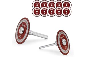Prozwee 10 Pack 1.97" Cut Off Wheels with 2 Shank(1/4" Mandrel+1/8" Mandrel),Fiberglass Reinforced Rotary Tool Cutting Disc Set