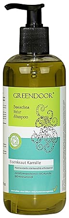 500ml GROSS-Packung Greendoor Natur Shampoo Eisenkraut Kamille für strapaziertes Haar, OHNE: Sulfate Silikon Konservierungsmi