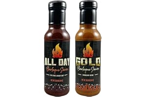 AC BBQ, LLC AC BARBEQUE SAUCE DUO - 2-pack with All Day, Every Day and AC Gold BBQ Sauce for Pulled Pork, Chicken, Veggies, Burgers, and More, No MSG, 2 x 15.3oz Bottles