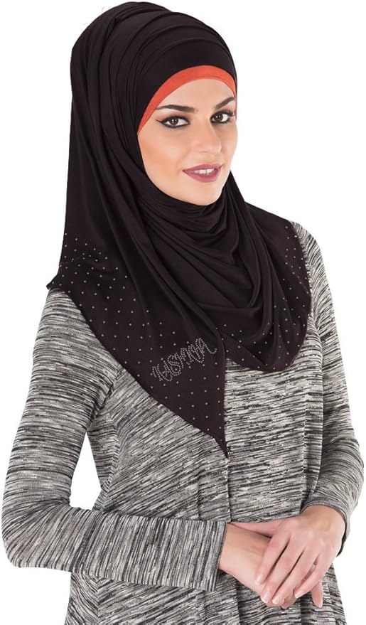 Kashkha Pearl Embellished Jersey Ready to Wear Instant Hijab Scarf