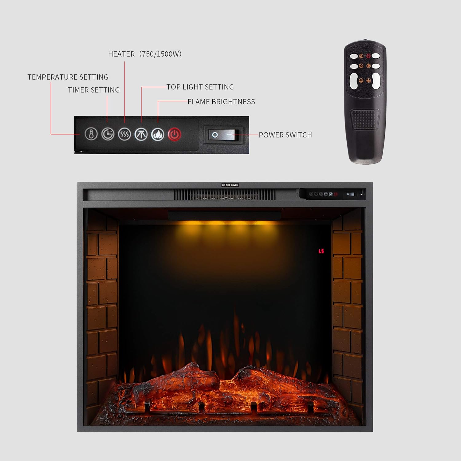 3 Colours Flame Touch Screen Control Remote Control Gtwin 30 Inch In Wall Recessed Mounted Electric Fireplace Insert With Adjustable Thermostat Control 750w 1500w Heater With Timer Black Fireplaces Diy Tools Cate Org