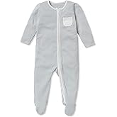 MORI Baby Unisex Clever Pajamas with Two Way Zip - Viscose from Bamboo - Jumpsuit Footed Nightwear for Toddler Boys and Girls