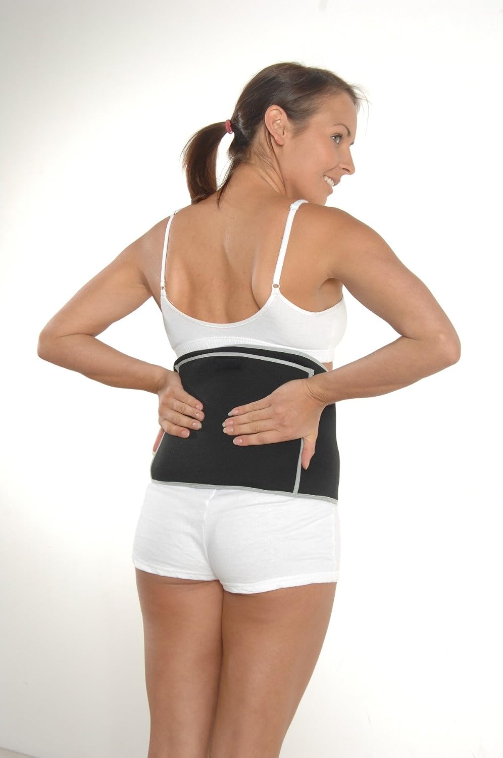 Hotties Soothing Backwrap Microwavable Heat Wrap for Lower Back Pain Relief - Black Quilted - Image 3