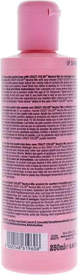 Crazy Color Semi Permanent Hair Colour Neutral Mix 250ml - Brand New view 2