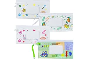 FAREVER Baby Wipe Dispenser, 4 Pack Portable Refillable Wipe Holder, Reusable Lightweight Wipes Container Case Holder for Travel Wet Wipe Pouch,Graffiti