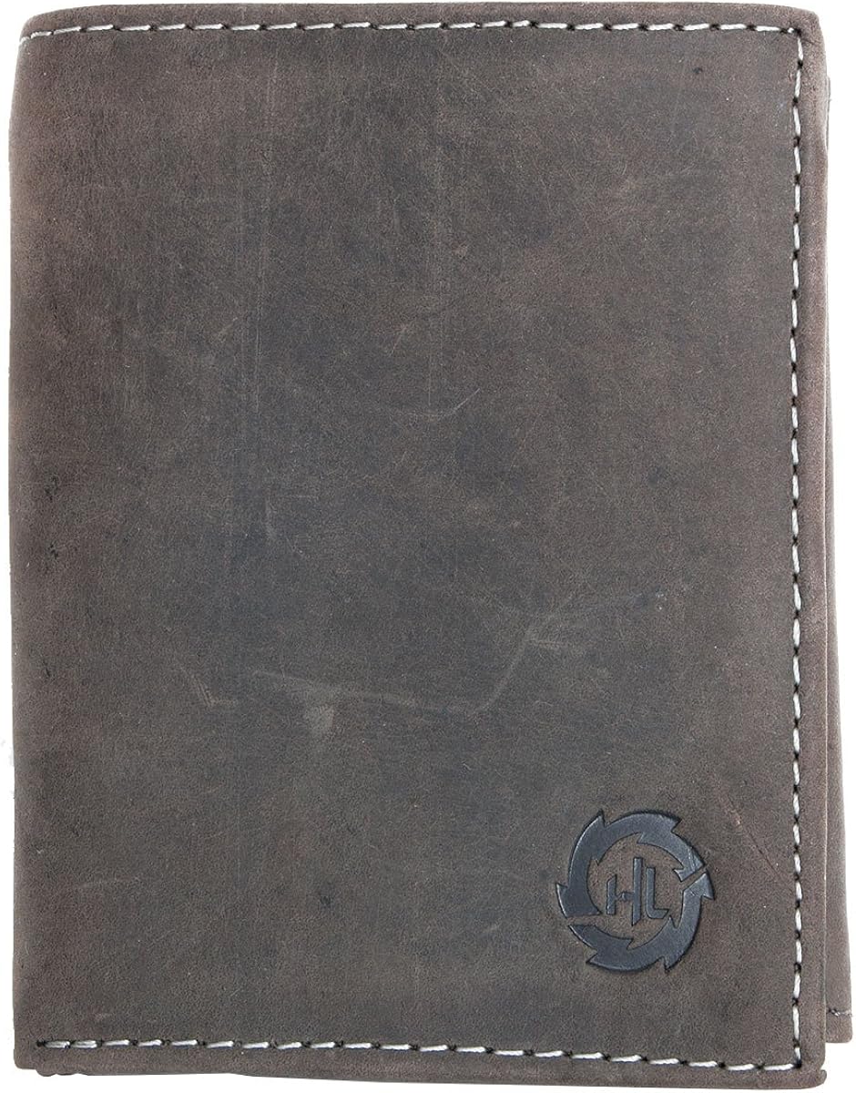 Grey-brown genuine leather wallet HL