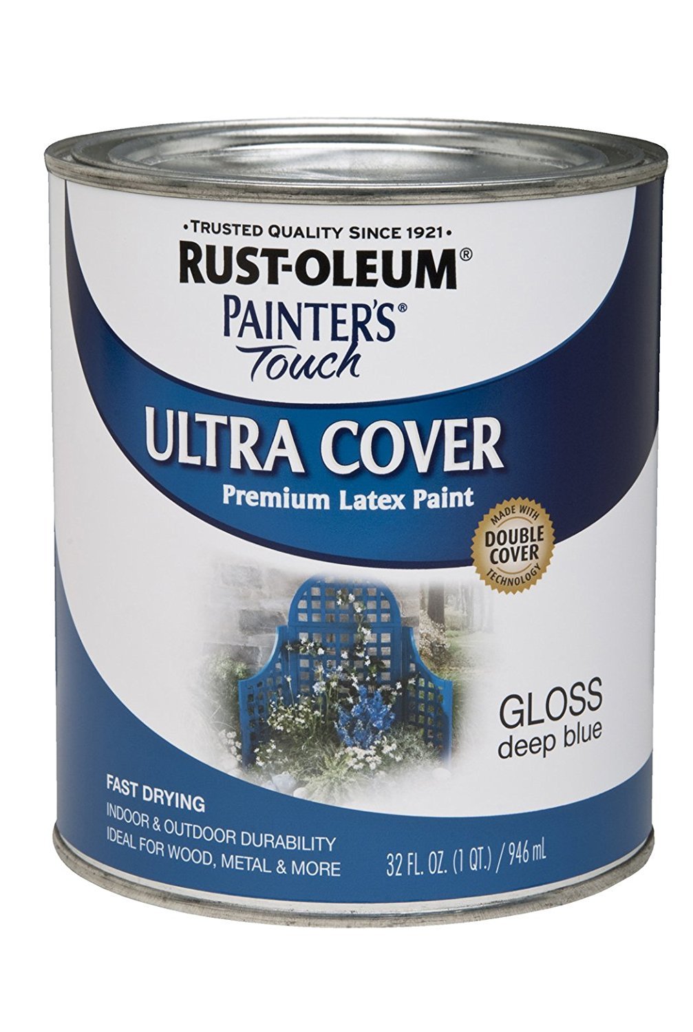 Photo 1 of Rust-Oleum 224428T Brush 224428 Painter's Touch Latex Paint, Quart, Gloss Deep Blue, 1 (Pack of 1)