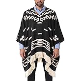 JXVX Western Cowboy Poncho Serape Authentic Mexican Hippie Alpaca Wool Poncho Halloween Western Theme Party Costume