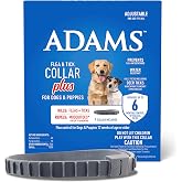 ADAMS Flea and Tick Collar Plus for Dogs &amp; Puppies, 6 Months Protection Against Infestations, Kills Fleas &amp; Ticks, Repels Mosquitoes for Up to 6 Months (Excl. California), One Size Fits All, 1 ct