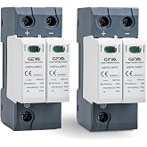 2PCS 2P 40KA Voltage Surge Protector DC 1000V Solar PV Lightning Arrester Device for Rv, Home Lightning Protection System 35mm DIN Rail Mount