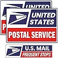 (3 Pack) Professional (Original) U.S. Mail Delivery Driver Magnetic Signs U.S. Rural Delivery Carrier Magnets 2 (12"×8") 1 (11"×3") For Cars, SUV, Trucks, Reflective (White, blue, red)