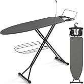 APEXCHASER Ironing Board 13x43, Compact Iron Board with Iron Rest and Hanger and Silicone Irons Harness, 7 Adjustable Heights