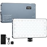 ENEGON 4000mAh Rechargeable Mountable Bicolor LED Video Light with Mini Panel for Professional DSLR Cameras | Photo Video Lighting Long Battery Life | Fits for iPhone Sony Canon Nikon Fuji Panasonic
