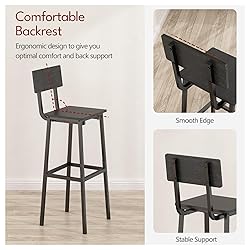 GILLAS Set of 2 Bar Stools, Tall Bar Stools with