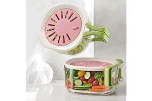 Fruit Vegetable Washing Bowl with Strainer, Berry Lettuce Keeper for Fridge Refrigerator Organization, Portable Colander for 