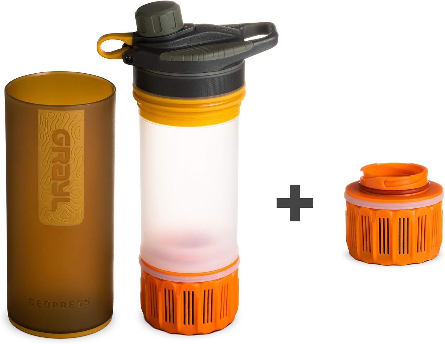 GRAYL GeoPress Purifier + Extra Filter Cartridge [Bundle] for Hiking, Camping, Survival, and Travel: Home Improvement