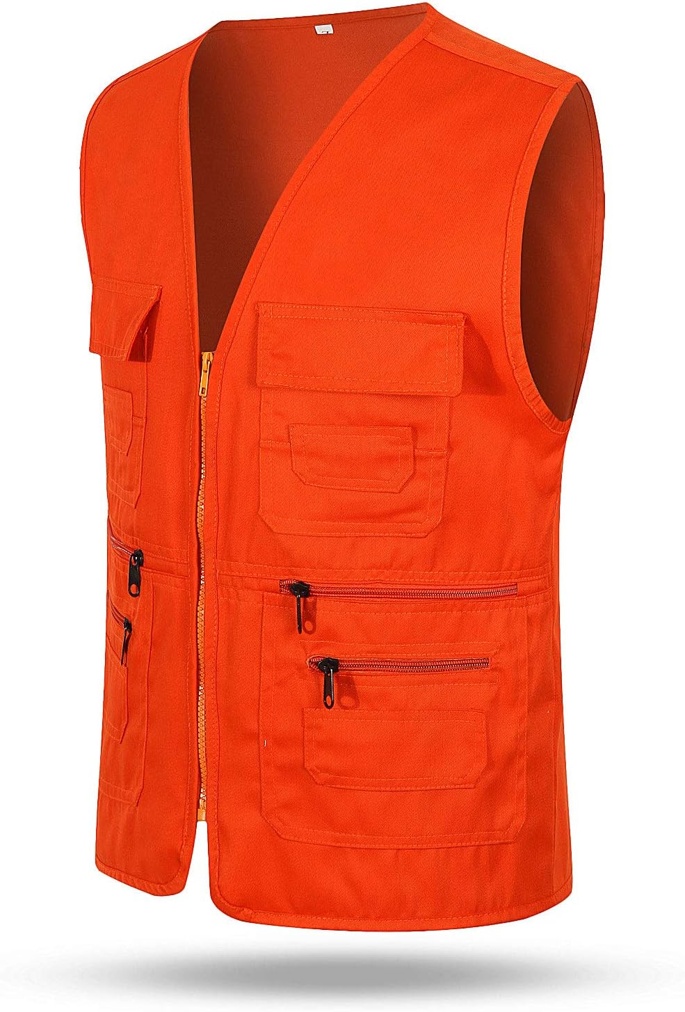 TaoqiaoMen Multi Pocket Vest Gilet Outdoor Fishing Hunting Travel Waistcoat Size L-2XL Orange XL