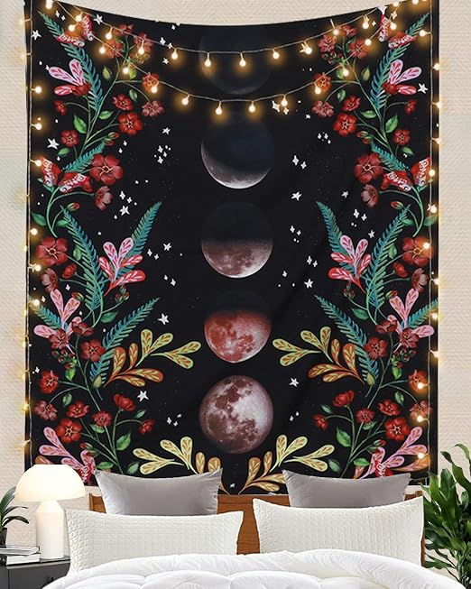 Tapisserie Murale Déco Vintage 'Vigne Cour' - 137x71 Cm - Coton Et Fibre - Style Rétro Riche Gecko - Neuf