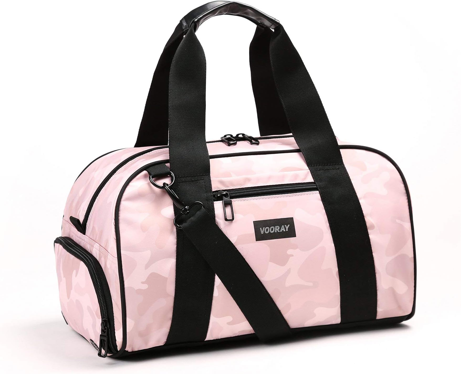 Vooray Burner 16" Compact Gym Bag with Shoe Pocket (Pink Camo)