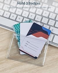 Uniclife 6 Pack ID Badge Holder Horizontal Clear