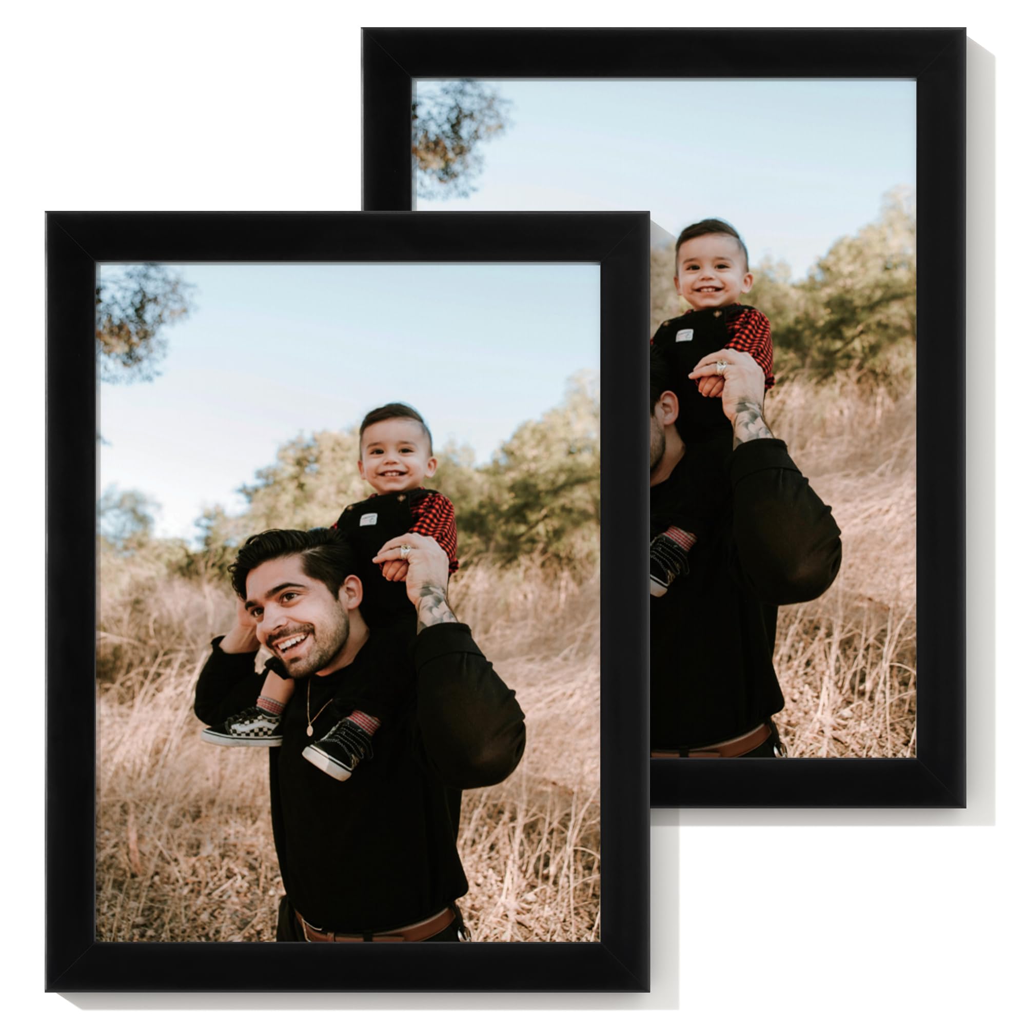Photo 1 of Heimlove 6x8 Picture Frame Set of 2,Display Pictures 6"x8",Black Photo Frame with Shatter Resistant Plexiglass,Picture Frames 6x8 Tabletop and Wall Mount,Poster Frame for Display Certificate Document