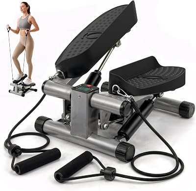 Niceday Mini Stepper Exercise Machine with Resistance Bands LCD Monitor