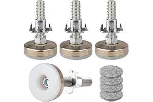 PEHCIROE Adjustable Feet Levelers, Heavy Duty Adjustable Legs for Furniture, Large Furniture Levelers, T Nut Levelers Table Adjustable Feet 3/8-16 Thread (4 Pack, Silver)