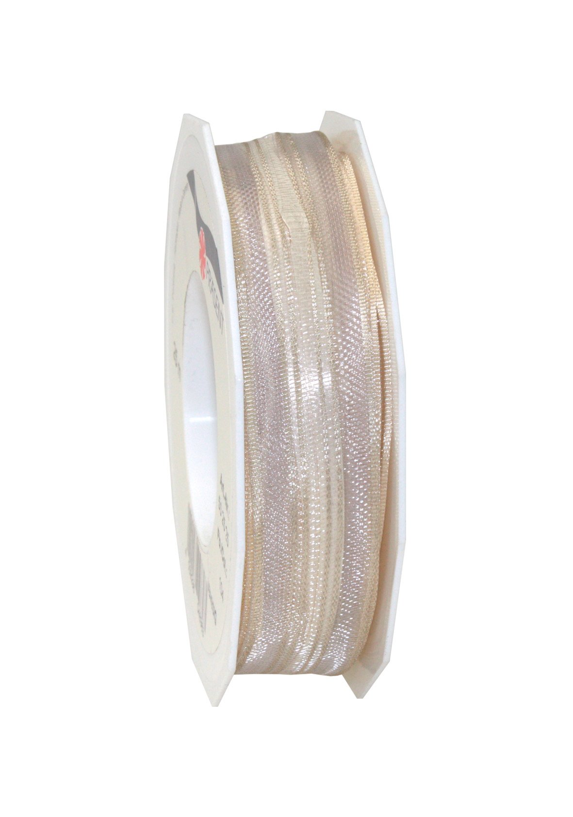 Präsent - Venedig Pull Bow Ribbon Cream 25 mm width, 25 m length