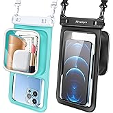 Niveaya 2 Pack IPX8 Waterproof Phone Pouch, Large Space Cell Phone Pouch Floating, Water Proof Phone Case with Lanyard, Phone Dry Bag Beach Cruise Ship Essentials(Up to 8.5")
