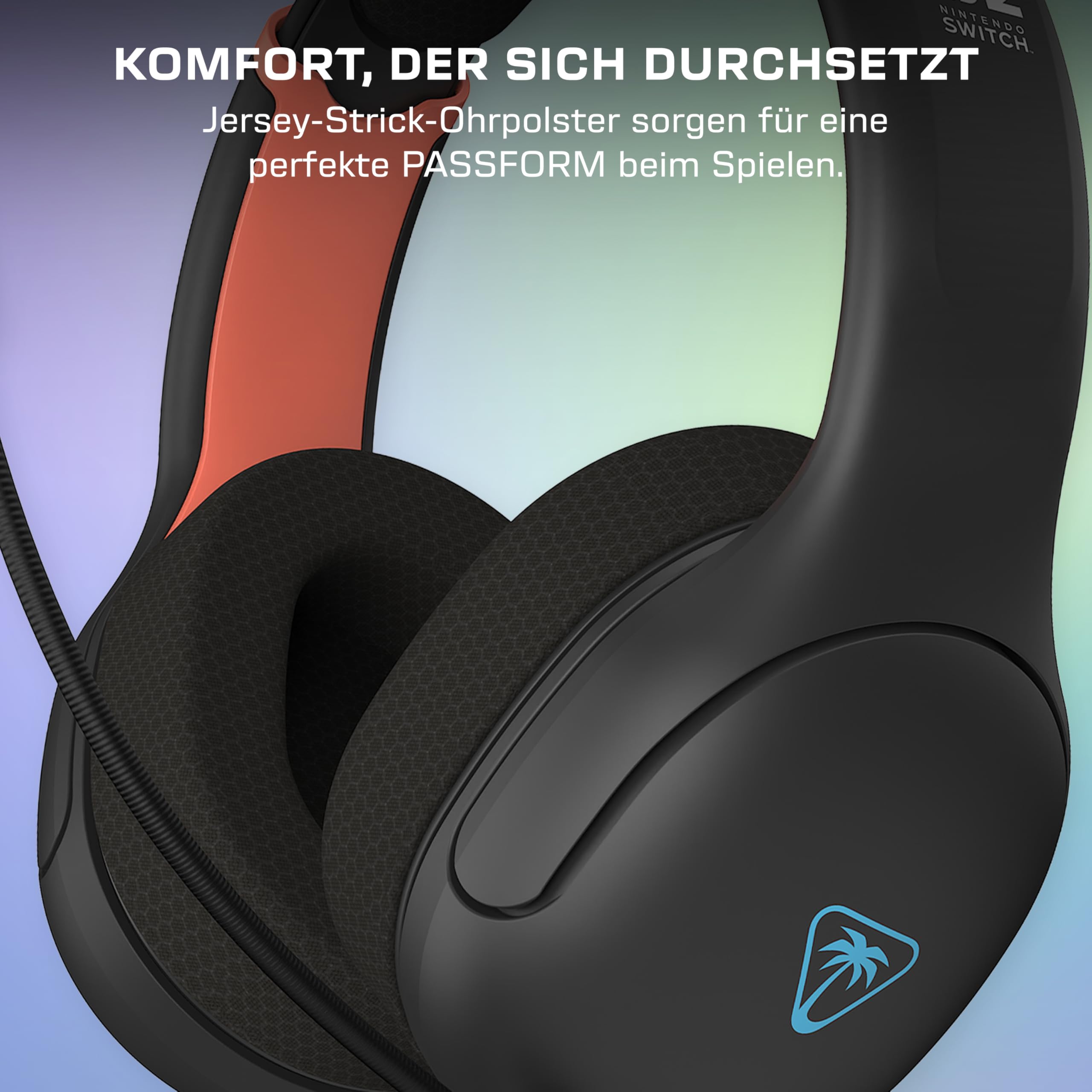 Turtle Beach Airlite Fit Wired Gaming Headset Offiziell Lizenziert für Nintendo Switch 2, 1, und OLED, Anthrazitschwarz 3