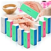 10 PCS Nail Buffing Block, 4 Way Nail Buffer Block Nail File Block -Shape & Smooth & Buff & Polish Professional Nail Files and Buffers 120/240/600/3000 Grit for Natural/Acrylic Nails Buffing Shinning