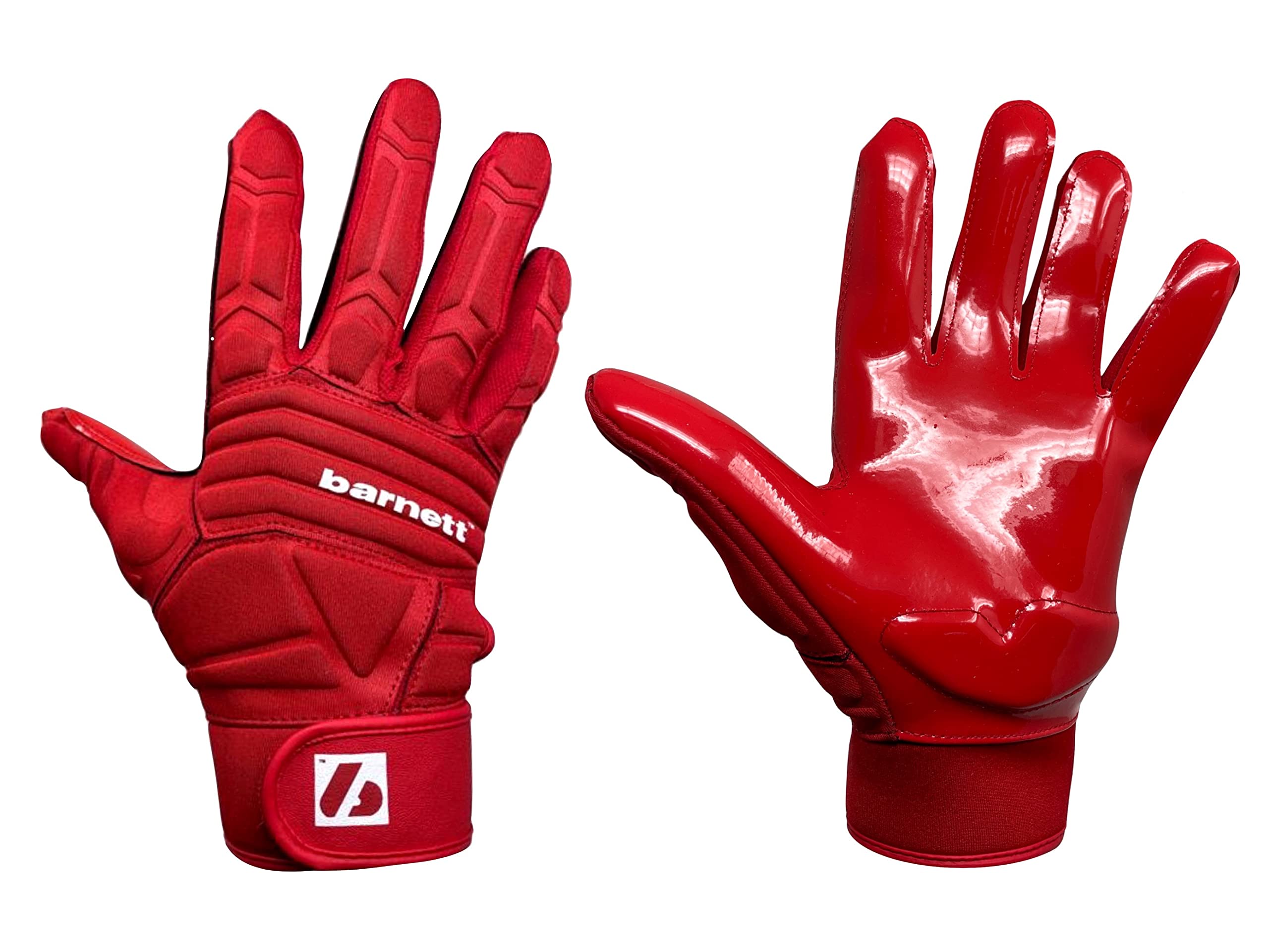BARNETT FLG-03 Red Professional Linemen football gloves, OL, DL (XL)