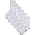 COTTON DAY Unisex Little Kids Youth Boys Girls Soft Cotton Crew Dress Socks Seamless Toe Black White Navy 6 Pack