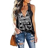 Fensajomon Skull Shirt for Women V Neck Lace Up Sleeveless Casual Summer Workout Yoga Tank Top
