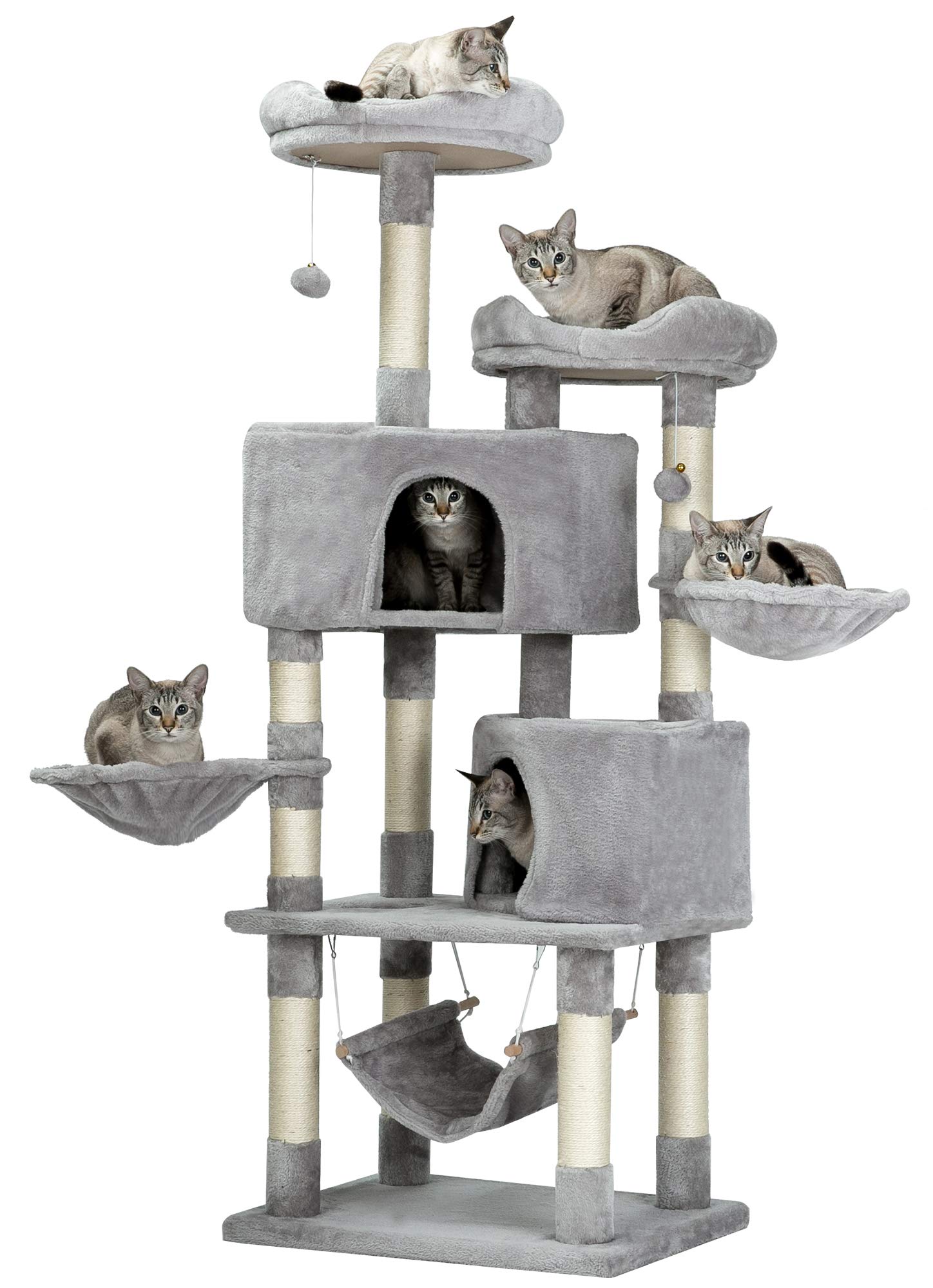 Mwpo キャットタワー 多機能 豪華な猫タワー おしゃれ 多頭飼い 人気 cattower 057B商品画像