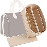 KESOIL Purse Organizer Insert for Handbags, Fit Speedy 25 Neverfull Felt Tote Insert with Base Shaper Zipper Bag in Bag
