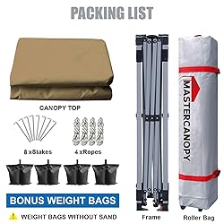 MASTERCANOPY Durable Pop-up Canopy Tent with Roller