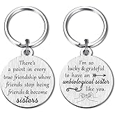 MXRSDF Unbiological Sister Gifts, Friendship Keychain for Women Bestie Bff Birthday Mothers Day Christmas